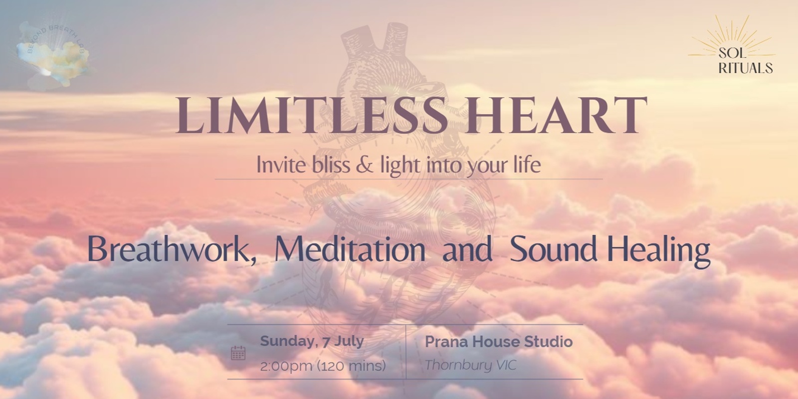 Banner image for Limitless Heart - Breathwork Journey & Sound Healing Meditation