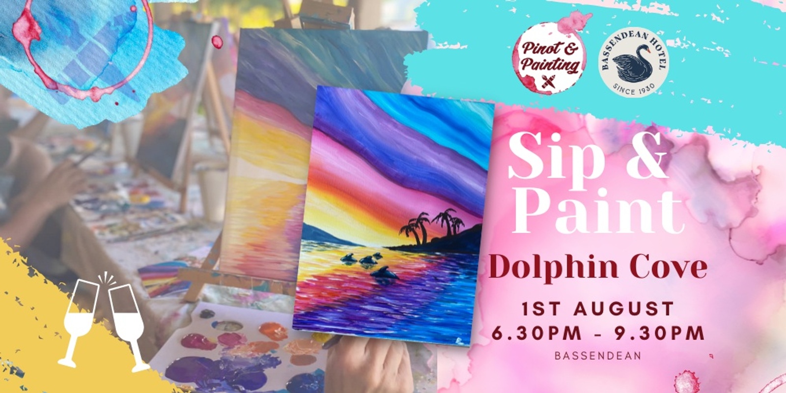 Banner image for Dolphin Cove - Sip & Paint @ The Bassendean Hotel