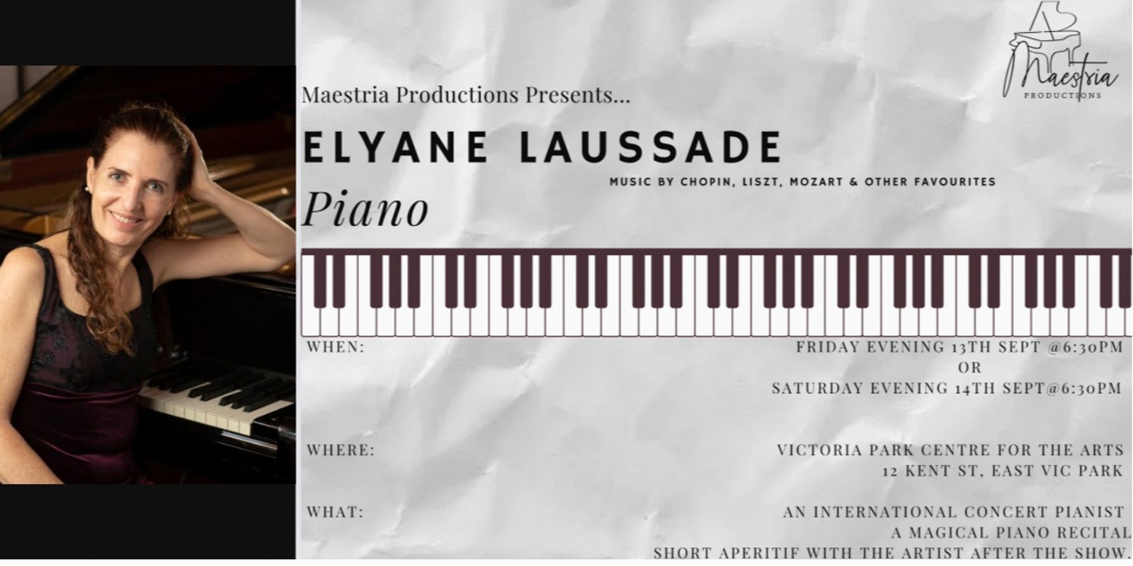 Banner image for Cozy Winter Piano Recital Series: Elyane Laussade 