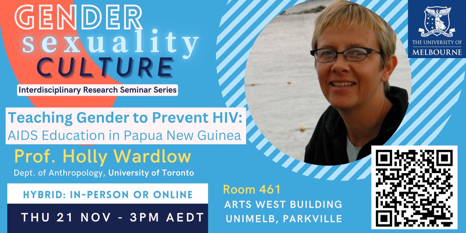 Banner image for G/S/C Seminar: 'Teaching Gender to Prevent HIV' (Prof. Holly Wardlow, UToronto)