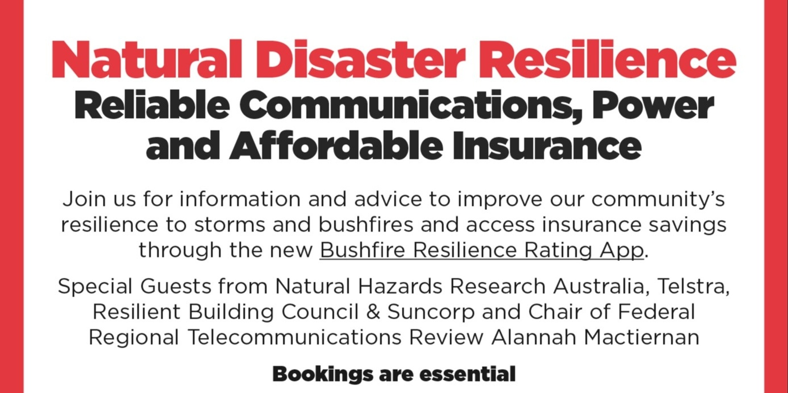 Banner image for Hills Community Disaster Resilience and Adaptation Forum