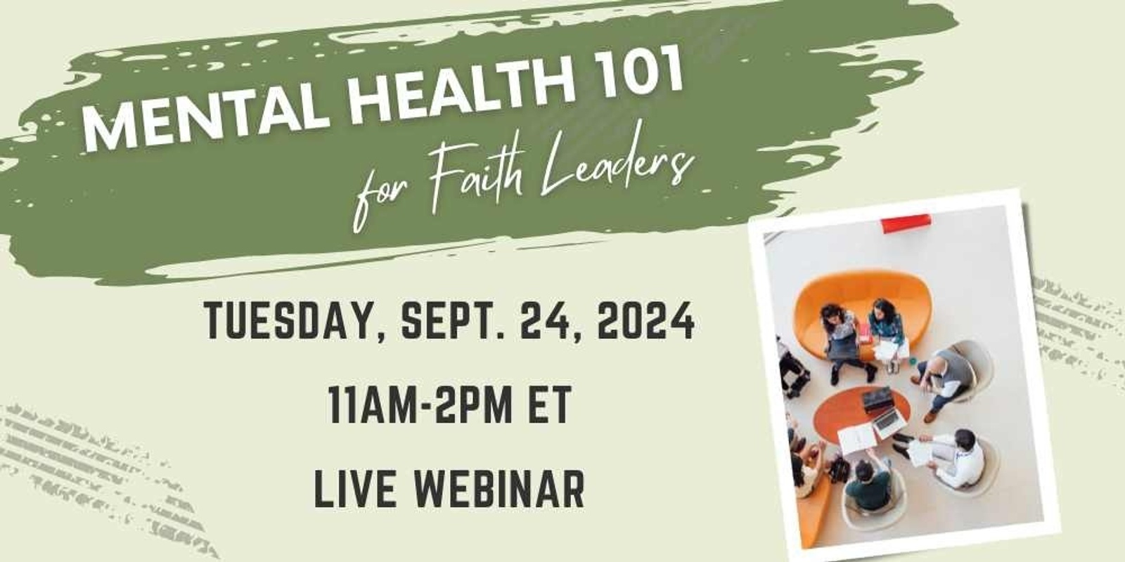 Banner image for Mental Health 101 for Faith Leaders