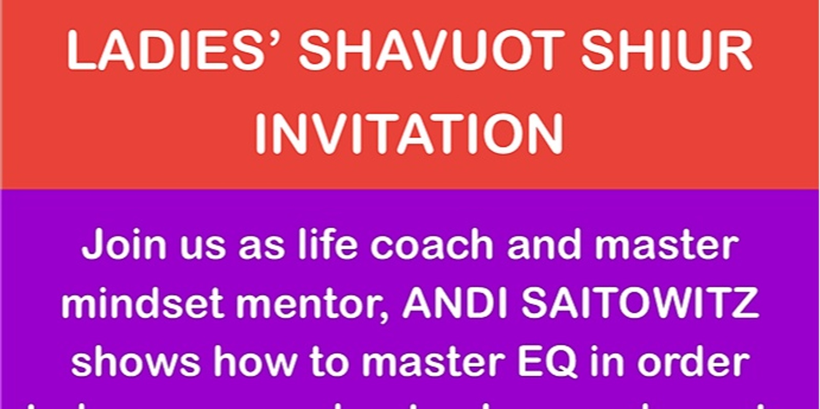 Banner image for Ladies' Shavuot Shiur