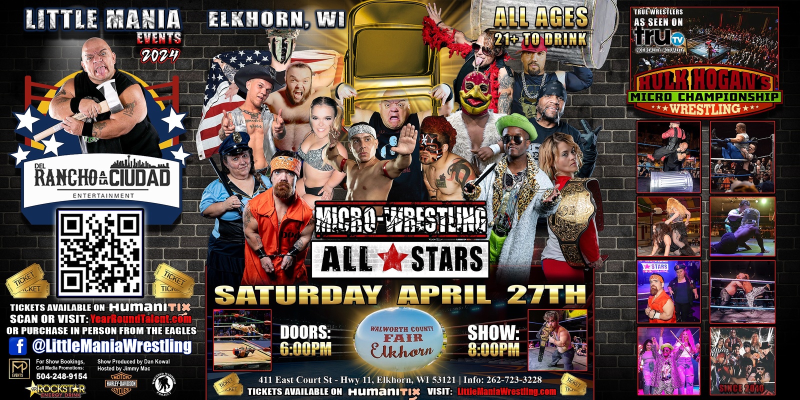 Banner image for Elkhorn, WI -- Micro-Wrestling All * Stars: Little Mania Rips Through the Ring!