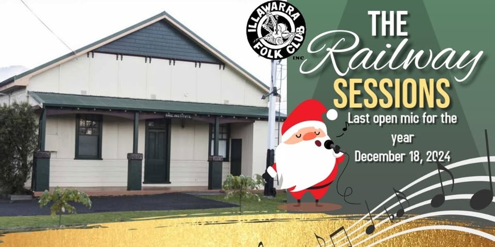 Banner image for The Railway Sessions - December Monthly Open Mic hosted by The Illawarra Folk Club