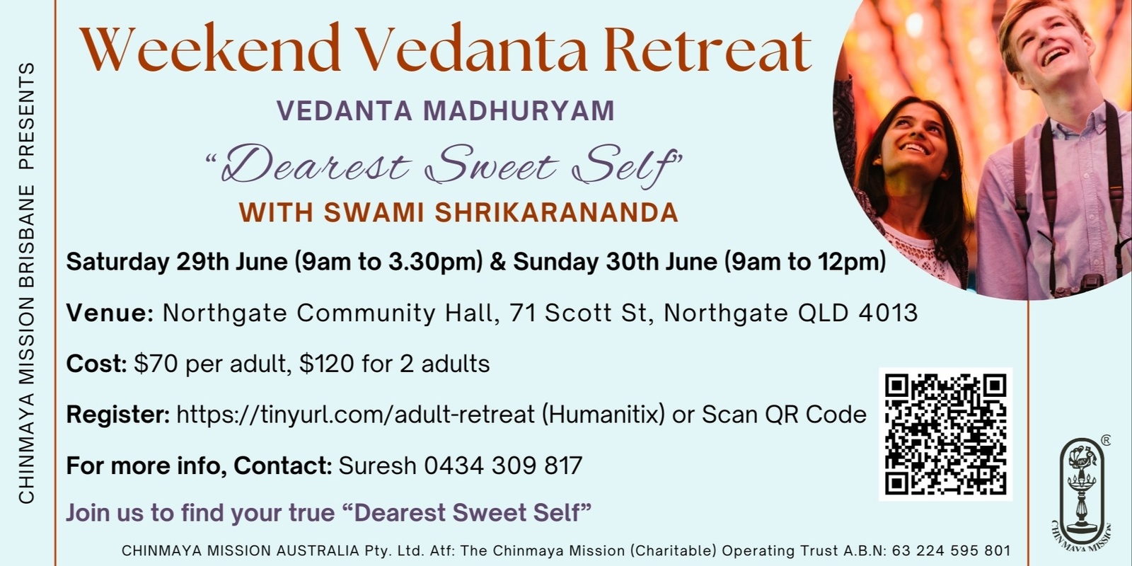 Banner image for Adult Vedanta Retreat "Dearest Sweetest Self"