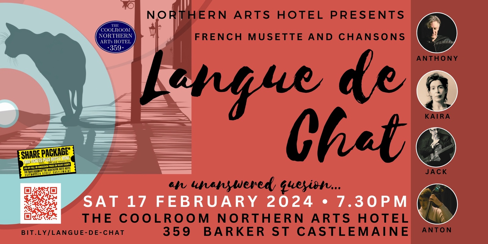 Banner image for LANGUE DE CHAT  -  French Musette Quartet