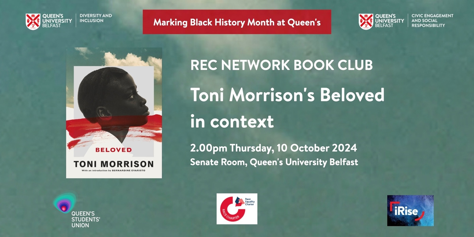 Banner image for REC Network Book Club: Toni Morrison's Beloved in Context