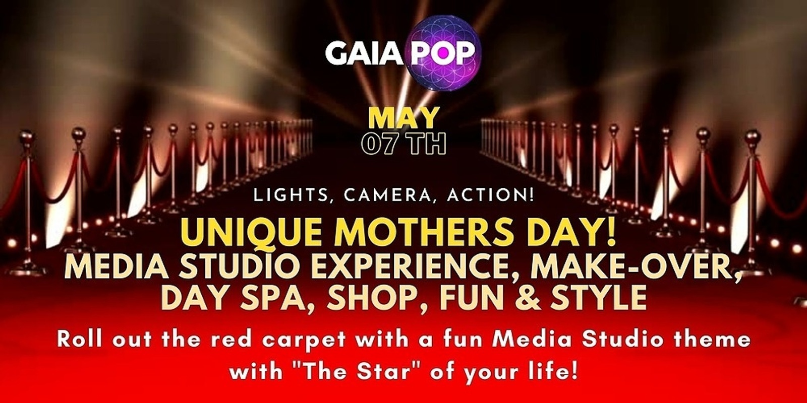 Banner image for Lights, Camera, Action for Mother's Day! Media Studio Experience, Make -Over, Day Spa & Style