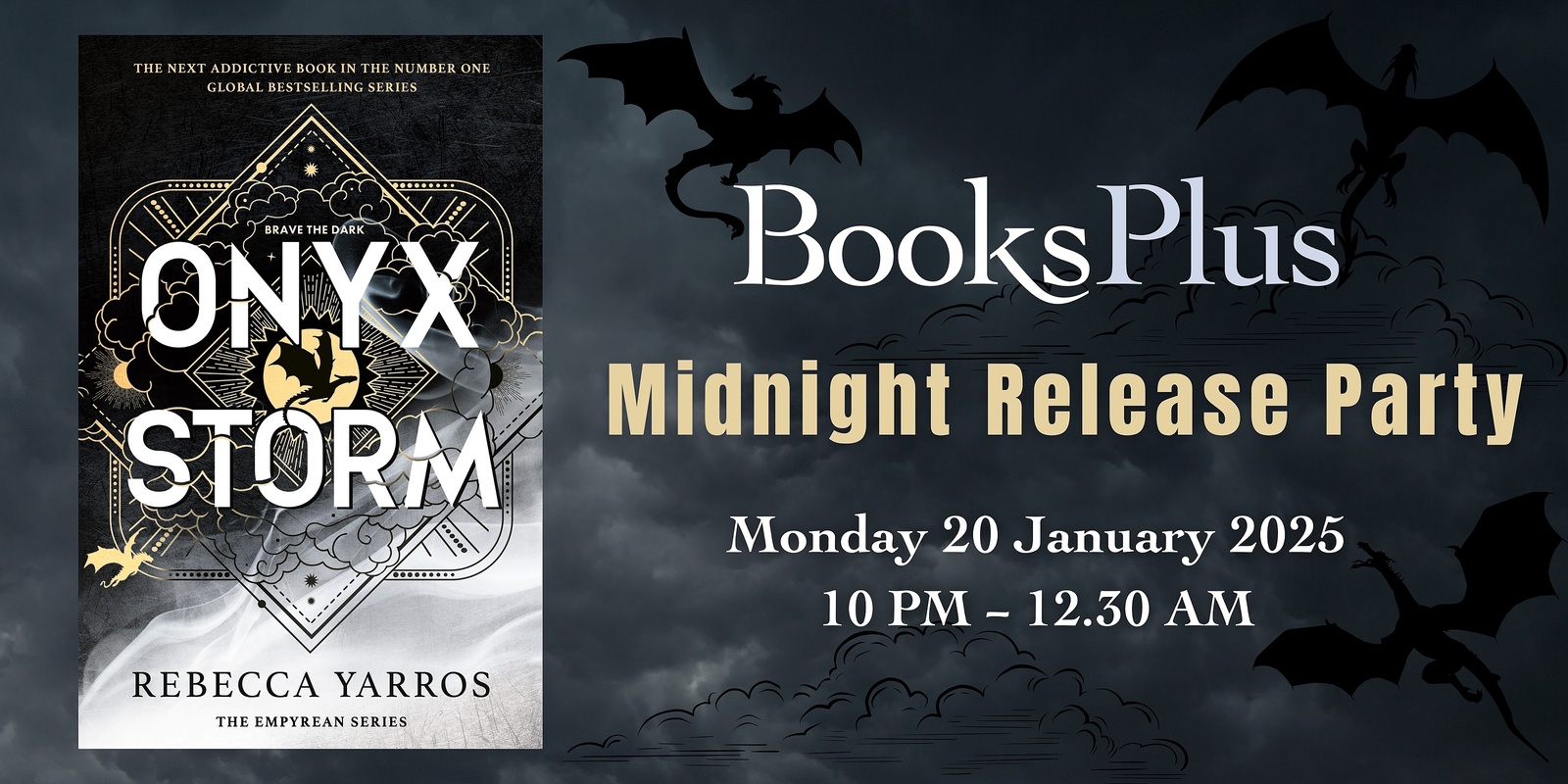 Banner image for BooksPlus Onyx Storm Midnight Release Party