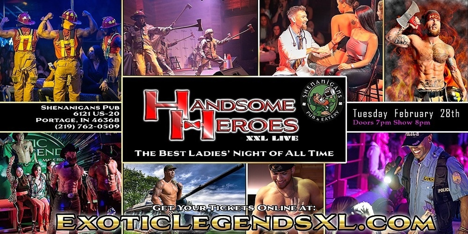 Banner image for Portage, IN - Handsome Heroes XXL Live: The Best Ladies' Night of All Time