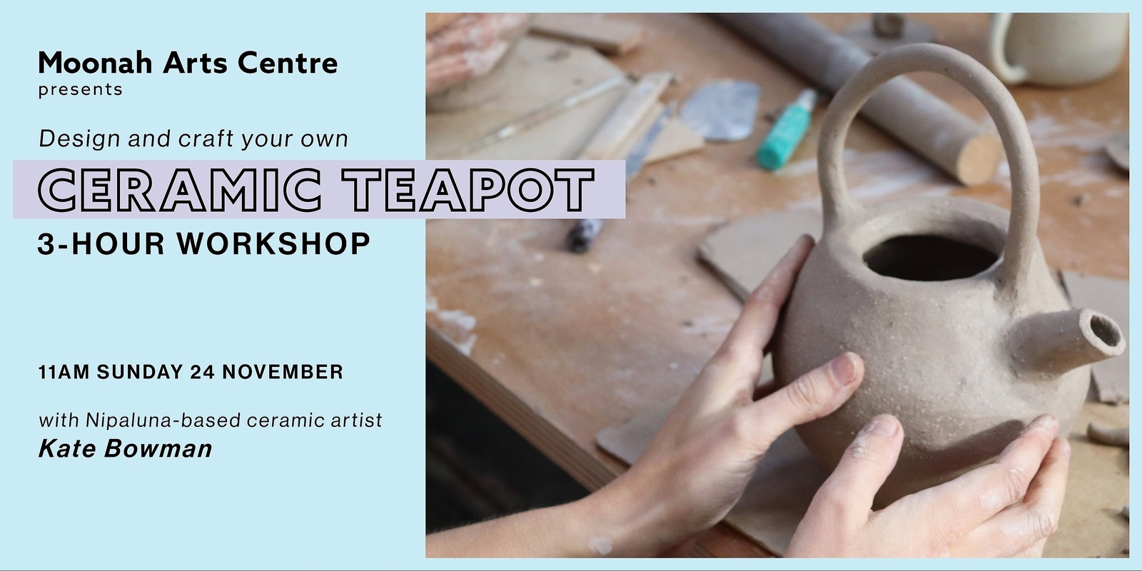 Banner image for NEW: Ceramic Teapot Making Workshop - Design and craft your own 