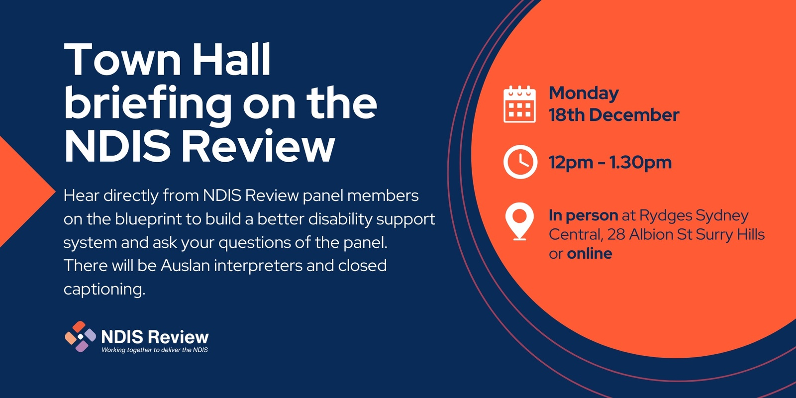 Banner image for Hybrid Town Hall briefing on the NDIS Review