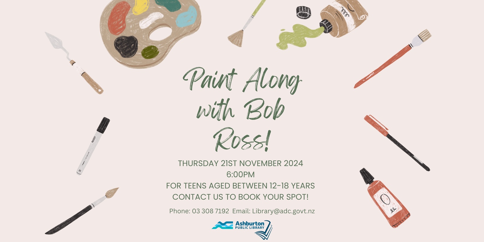 Banner image for Bob Ross paint along for teens 