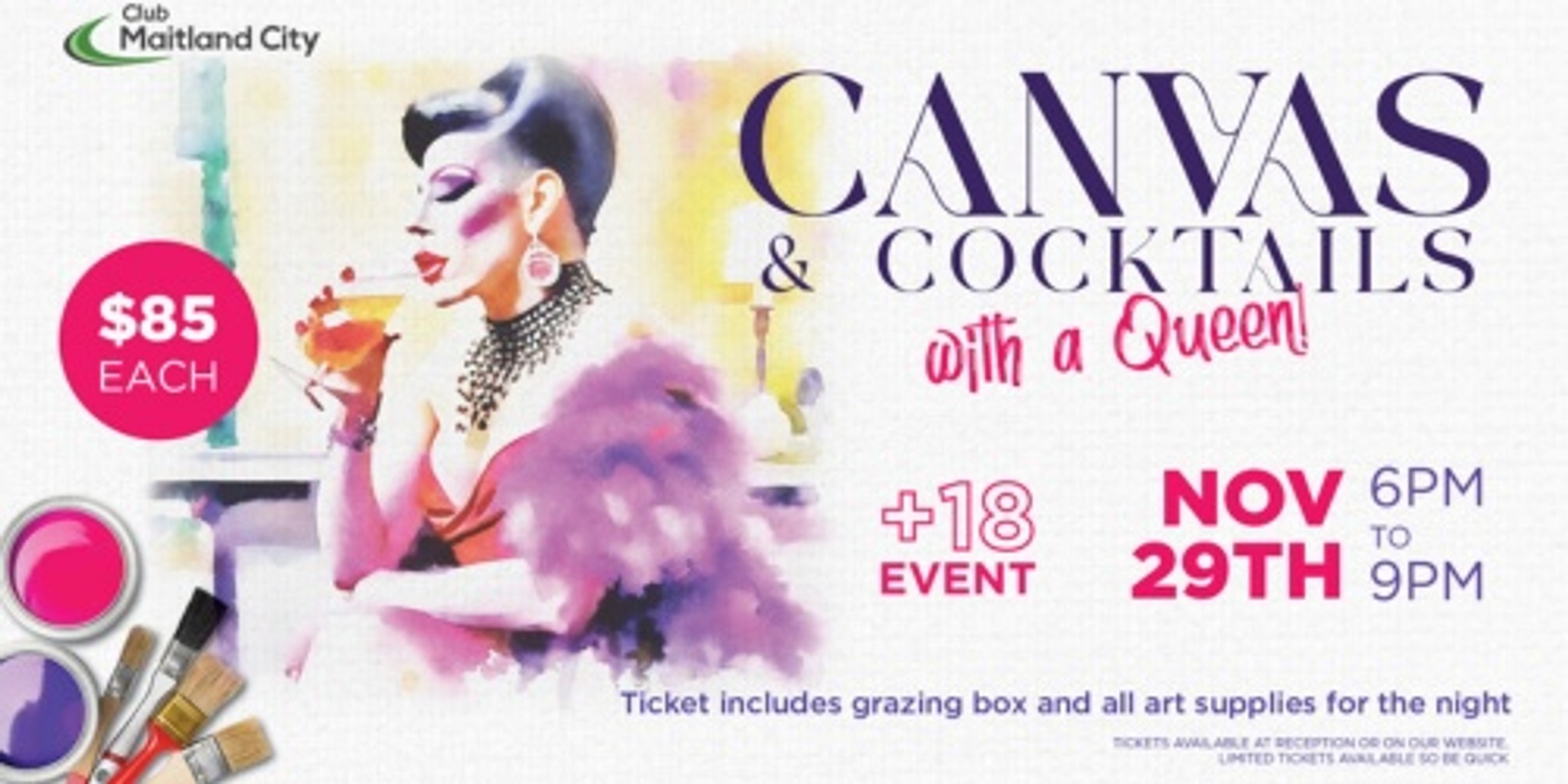 Banner image for Canvas & Cocktails with a Queen 