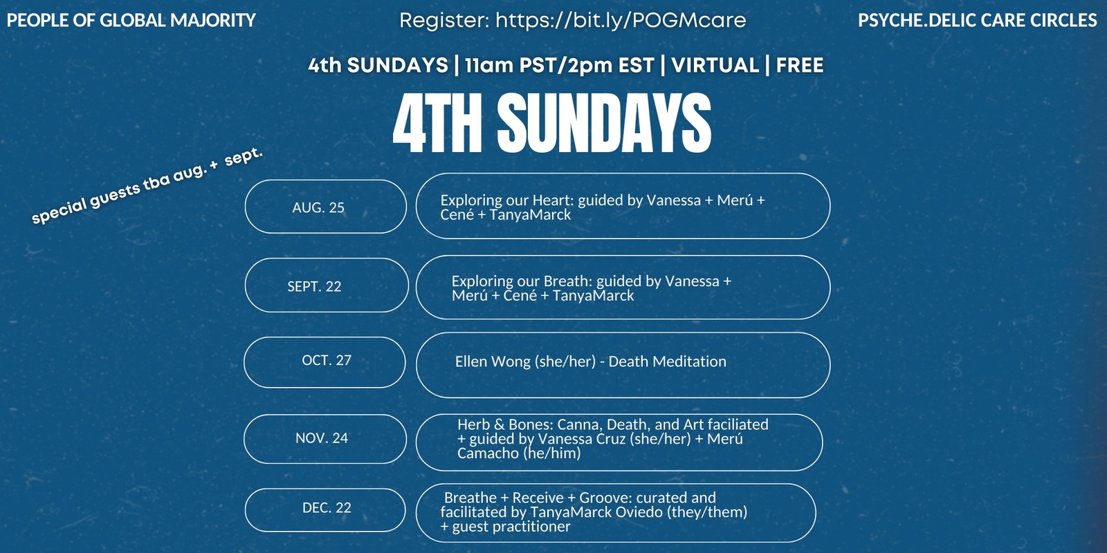 Banner image for 4th Sundays Virtual Free Psychedelic POGM Care Circle - 11am pst 