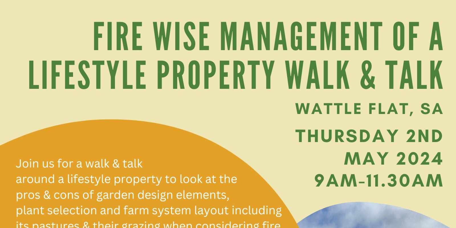 Banner image for Fire Wise Management of a Lifestyle Property - Walk & Talk