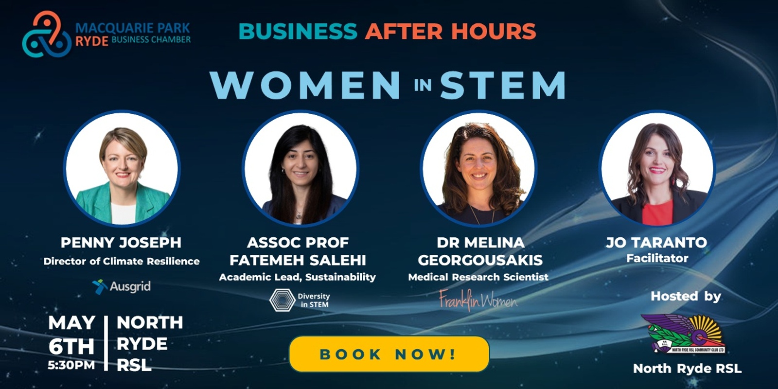 Banner image for Business After Hours - Women in STEM - NRRSL - Monday, 6 May 2024