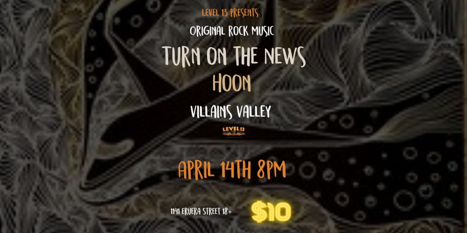 Banner image for Live Music "Turn on the News" "Hoon" and introducing  "Villains Valley"