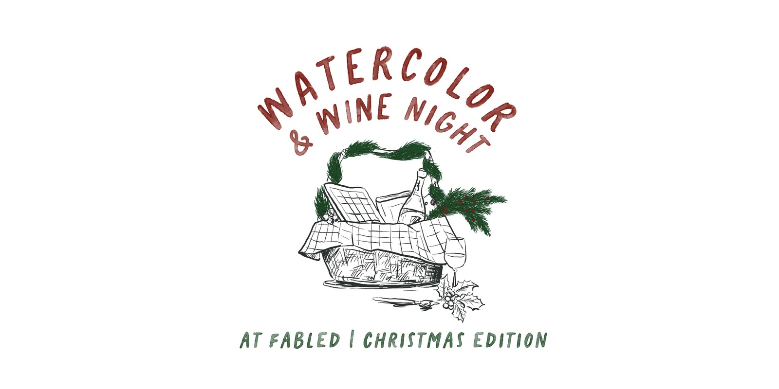 Banner image for Watercolor & Wine Night: Christmas Edition