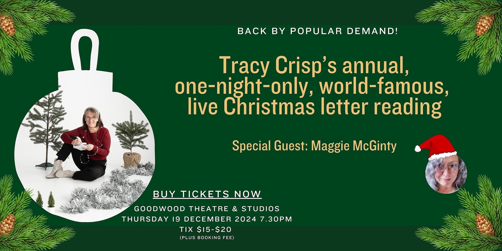 Banner image for Tracy Crisp's Annual, One-Night-Only, World-Famous, Live Christmas Letter Reading