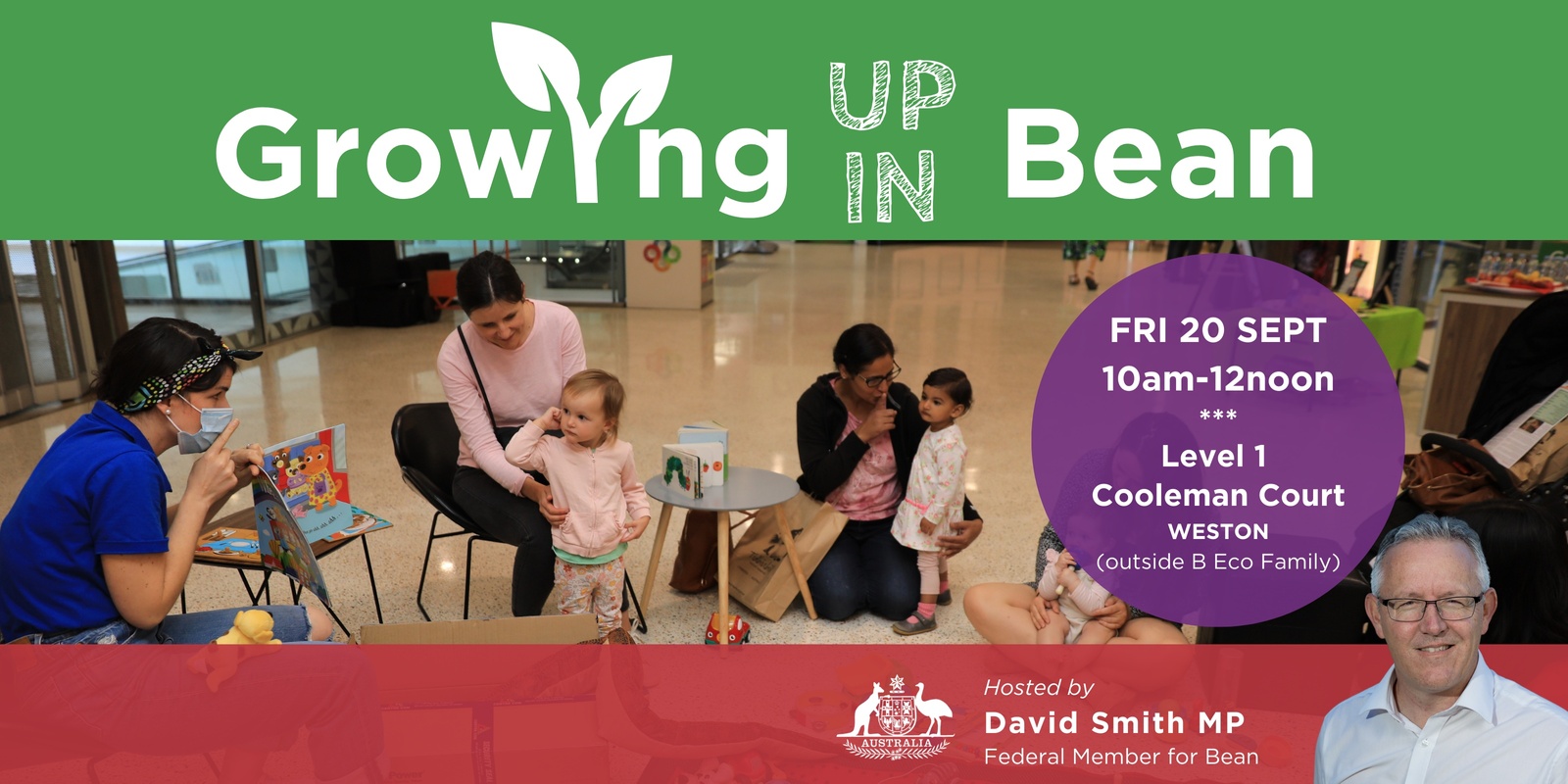 Banner image for Growing up in Bean: An event for expecting parents and young families in Canberra's south - Cooleman Court