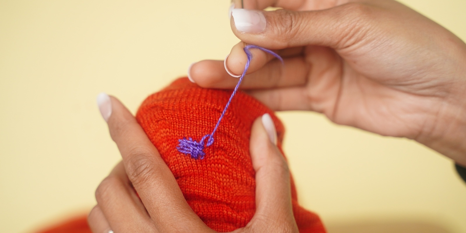 Banner image for Make Do and Mend: Woven and Knitwear Patching. Learn directly from Second Stiches alterations team!