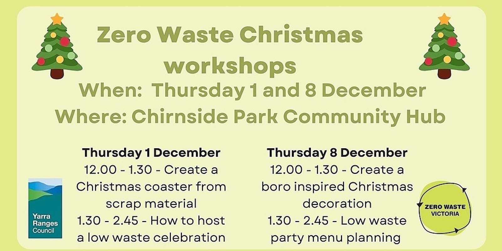 Banner image for Zero Waste Christmas Workshops 2022