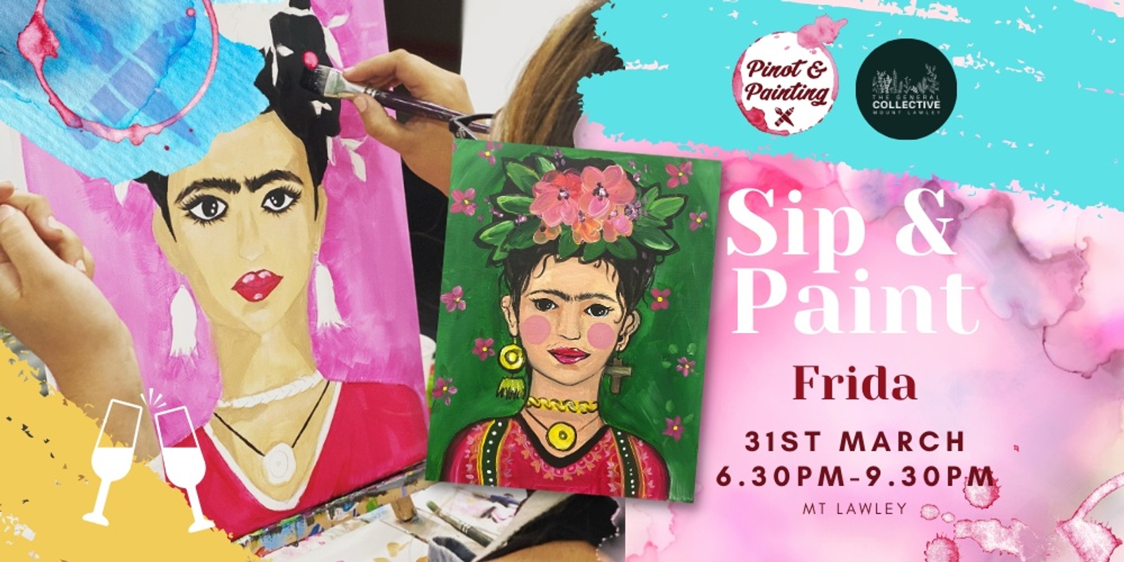 Banner image for Frida Kahlo - Sip & Paint @ The General Collective Studio