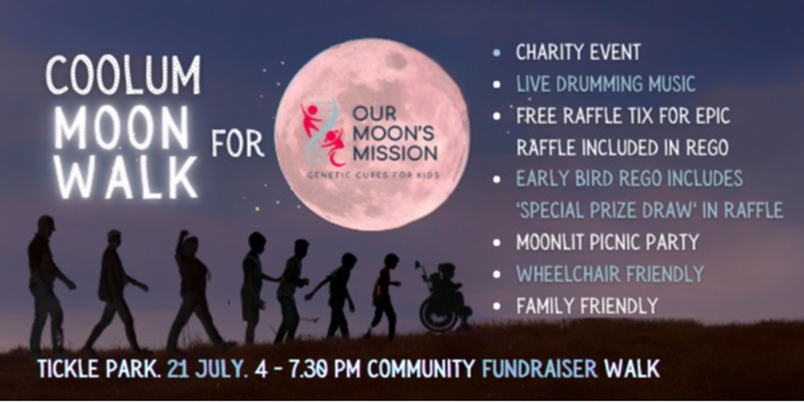 Banner image for Coolum Moon Walk for Our Moon's Mission: Cure SPG56!