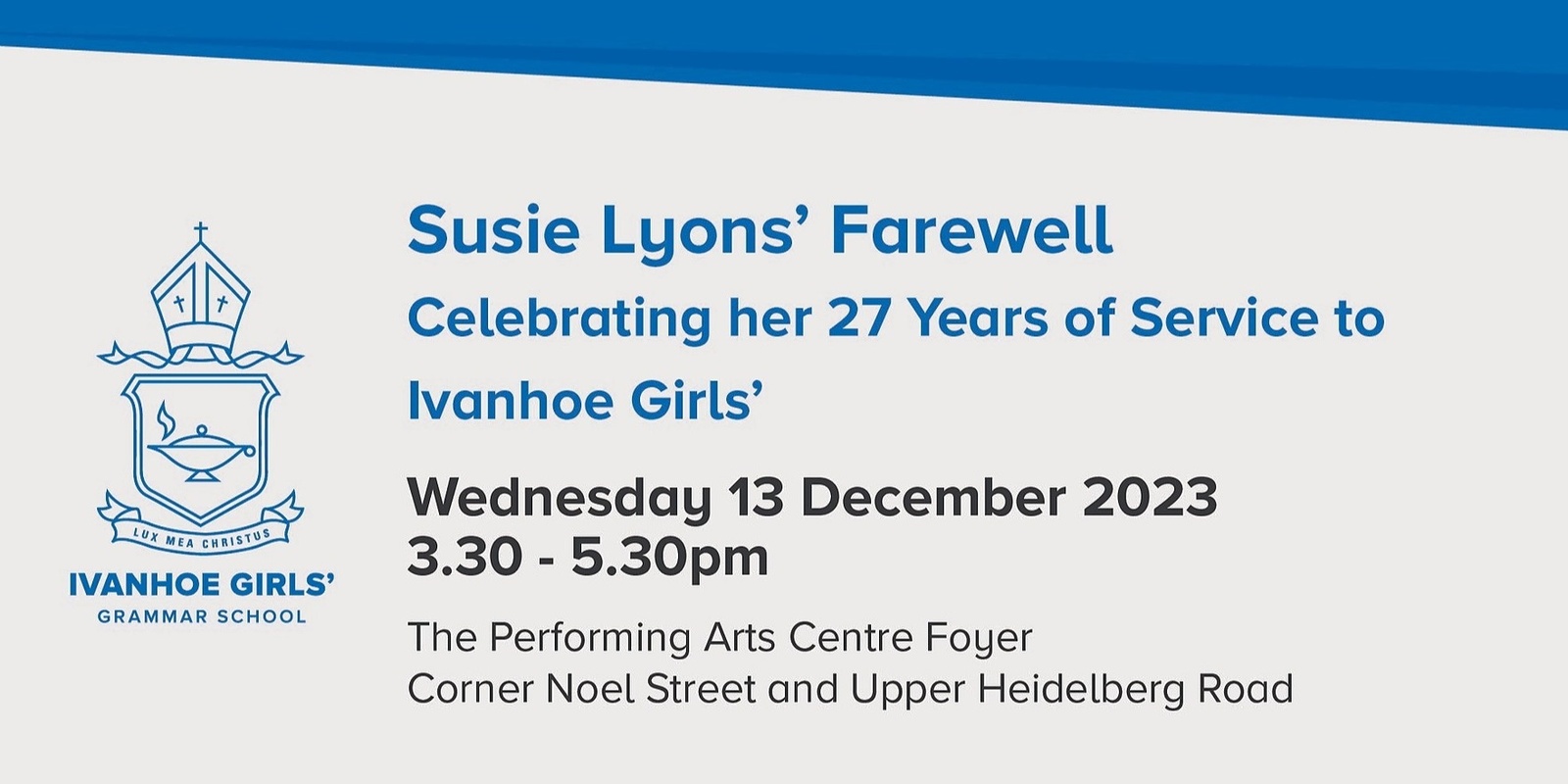 Banner image for Susie Lyons' Farewell 