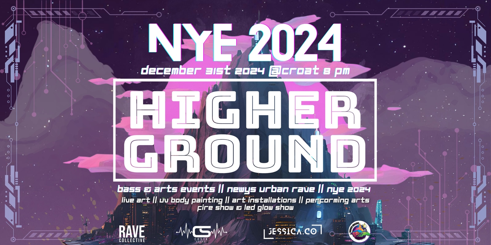 Banner image for HIGHER GROUND: BASS & ARTS EVENTS // NYE 2024