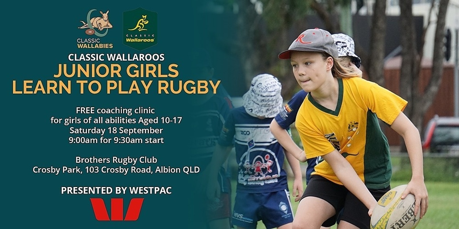 Banner image for Classic Wallaroos Junior Girls Learn To Play Presented by Westpac
