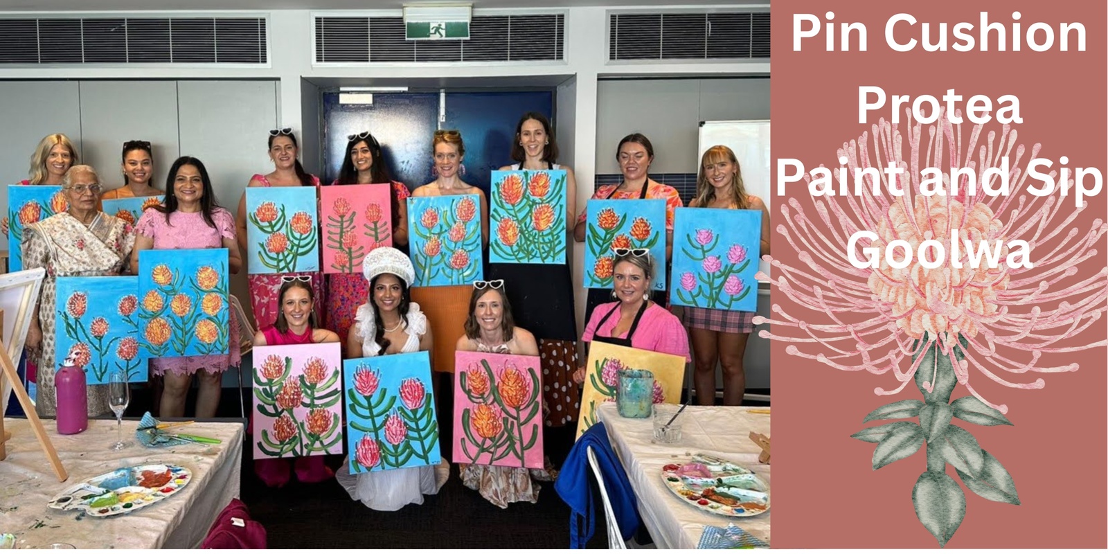 Banner image for Pincushion Protea Paint and Sip - Goolwa