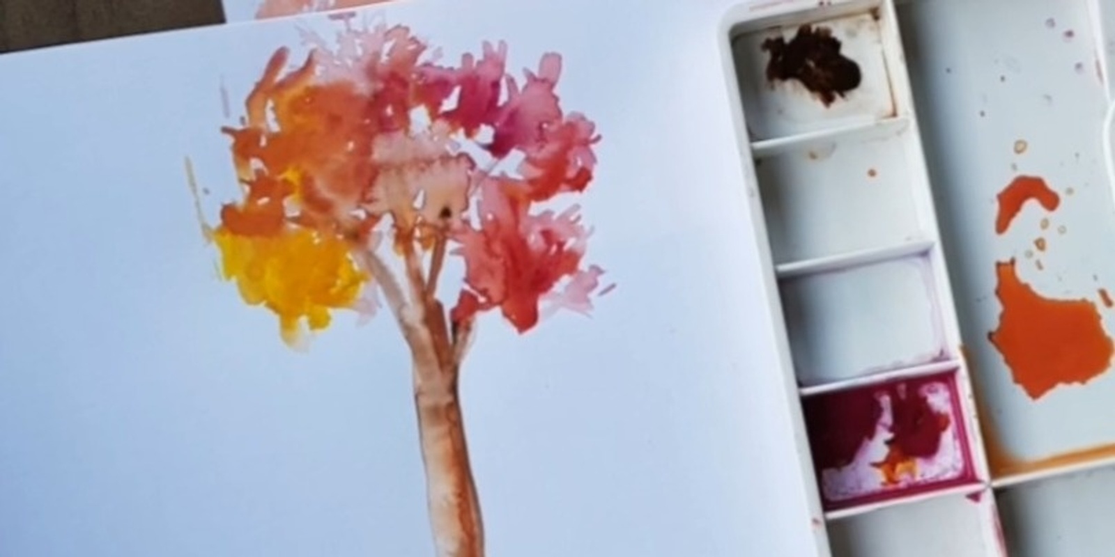 Banner image for Autumn trees paint and sip, $50 earlybird special includes drink and a sweet treat