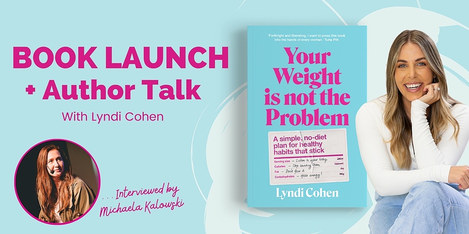 Banner image for Book Launch + Author Talk: 'Your Weight Is Not The Problem' by Lyndi Cohen