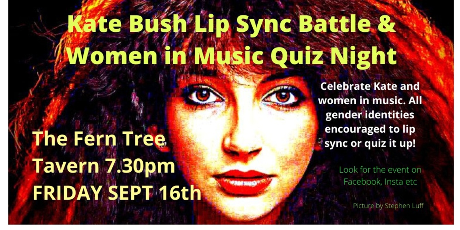 Banner image for Kate Bush Lip Sync Battle and Women in Music Quiz