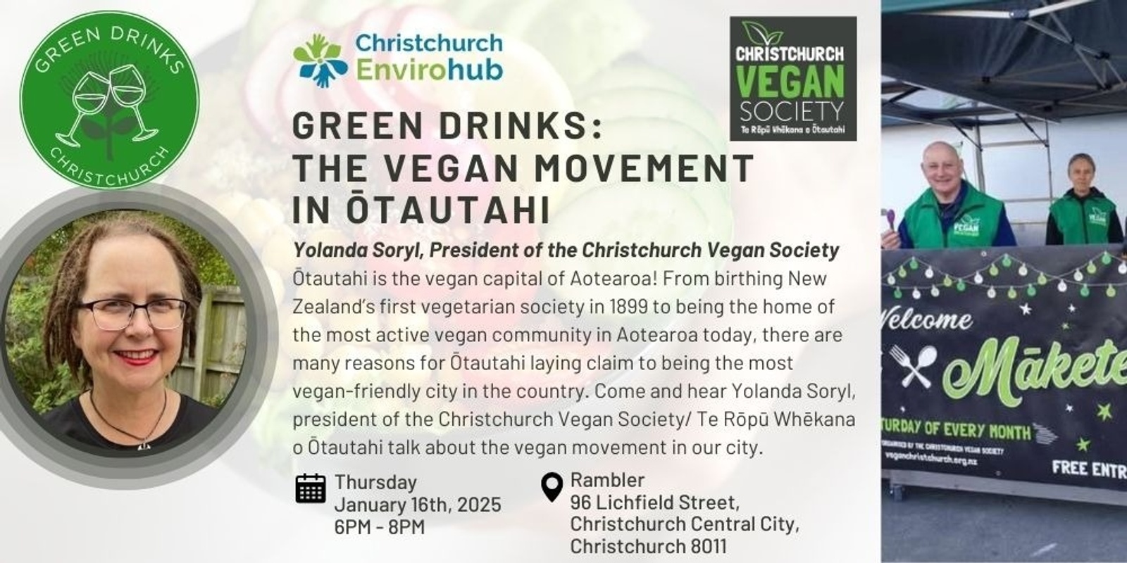 Banner image for Green Drinks: The Vegan Movement in Ōtautahi 