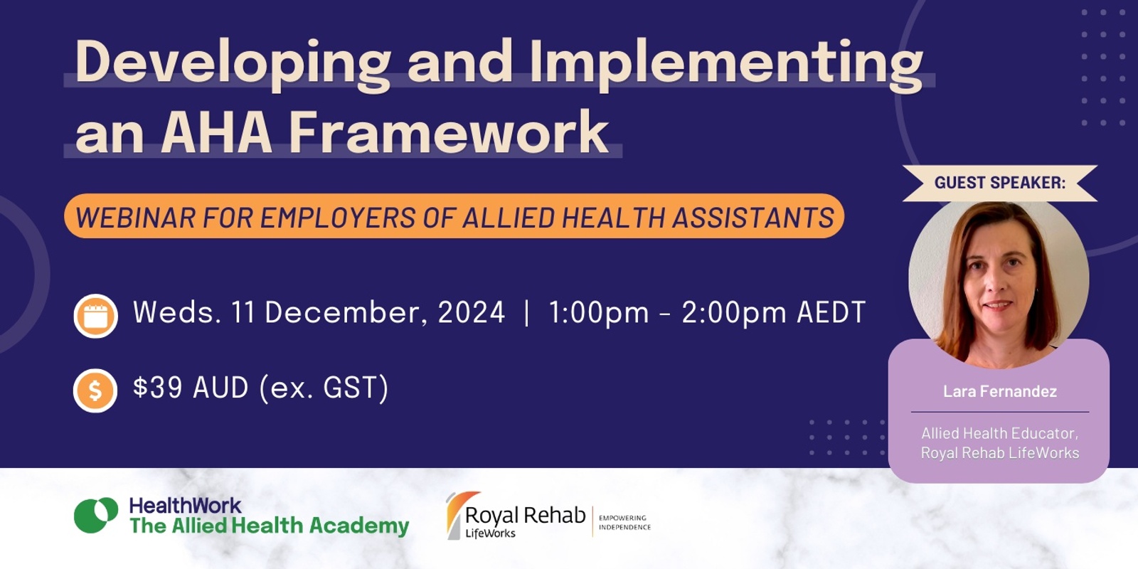 Banner image for Developing and Implementing an AHA Framework