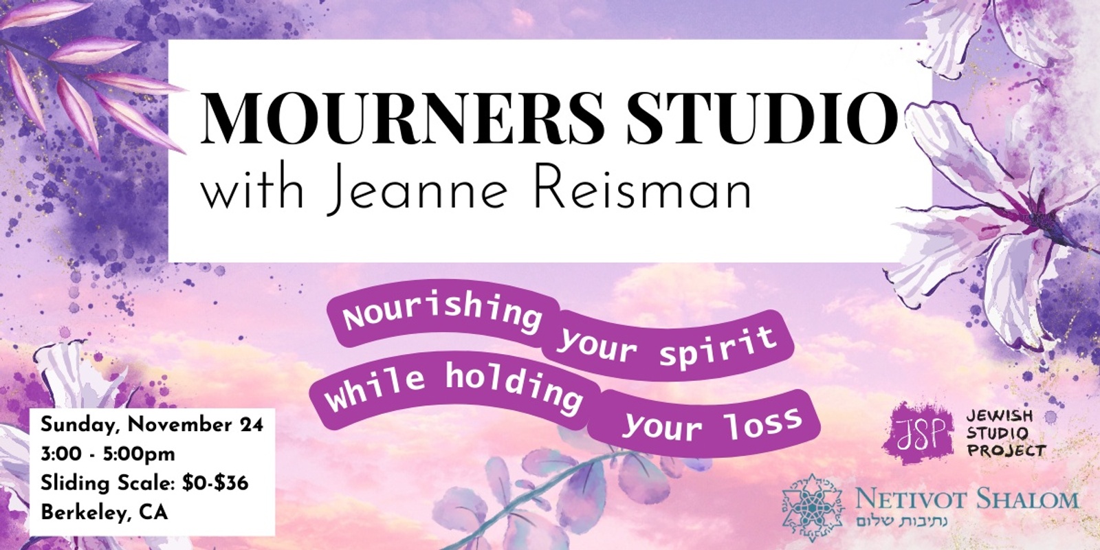 Banner image for Mourners Studio with Jeanne Reisman - BERKELEY