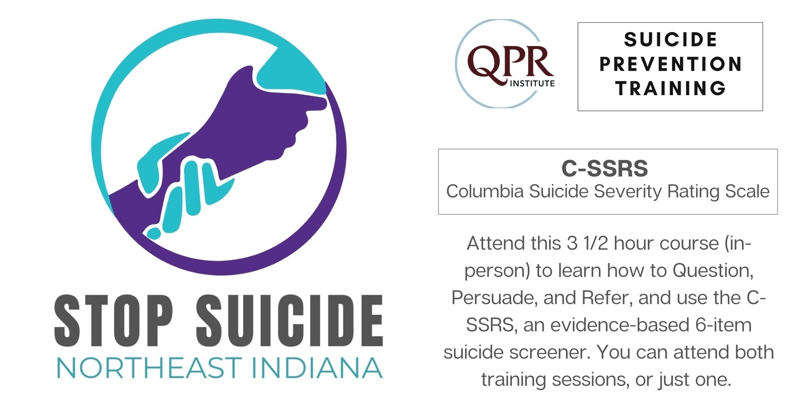 Banner image for QPR and/or C-SSRS Suicide Prevention Training - Adams Co. 