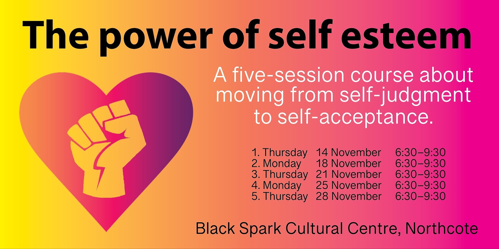 Banner image for The power of self esteem: five-evening course