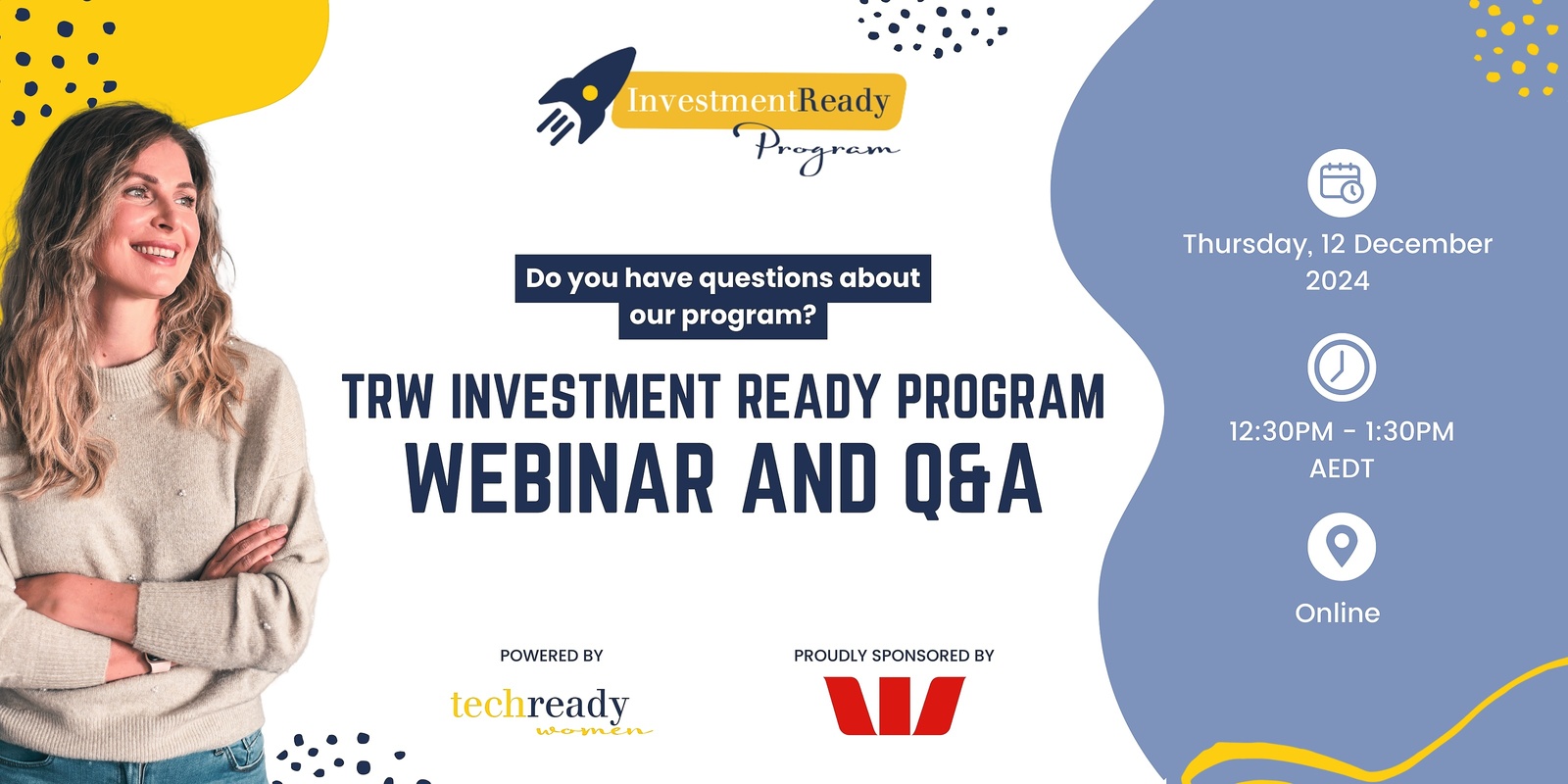 Banner image for 2025 February TRW Investment Ready Program Webinar and Q&A