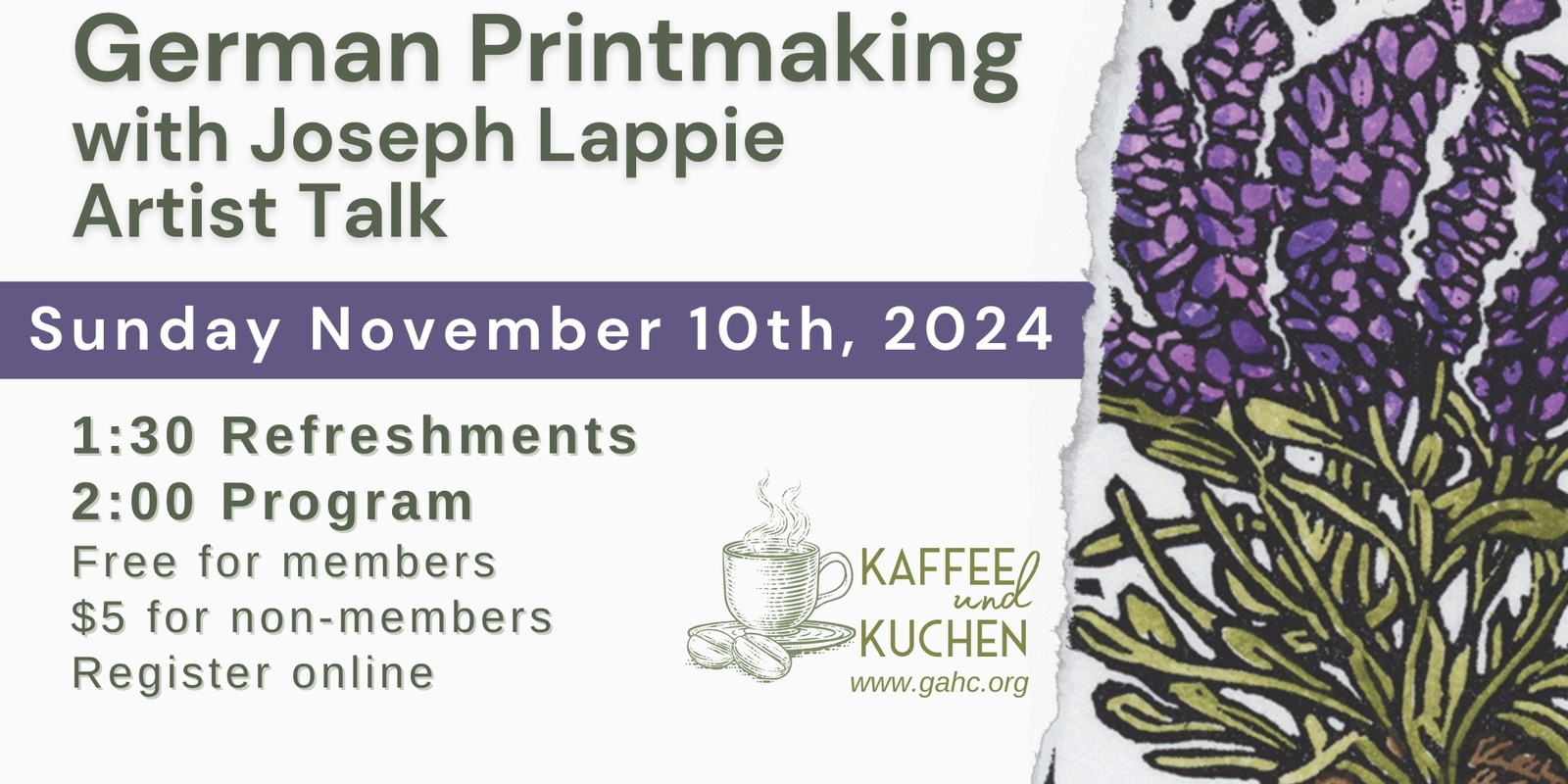 Banner image for Kaffee und Kuchen: German Printmaking Artist Talk with Joseph Lappie