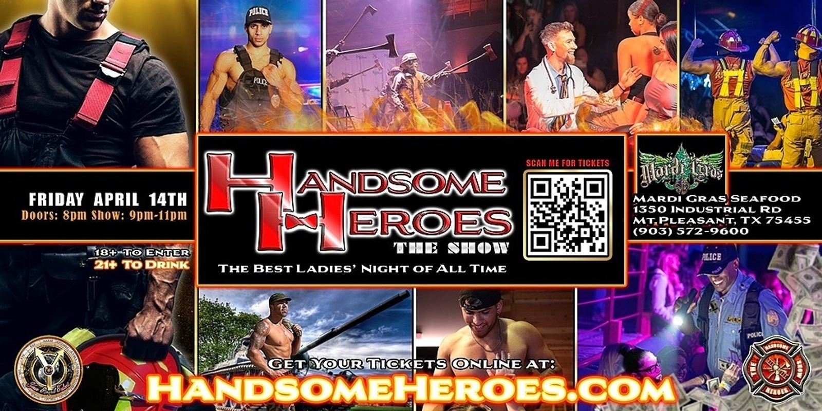 Banner image for Mt. Pleasant, TX - Handsome Heroes XXL Live: The Best Ladies' Night of All Time!