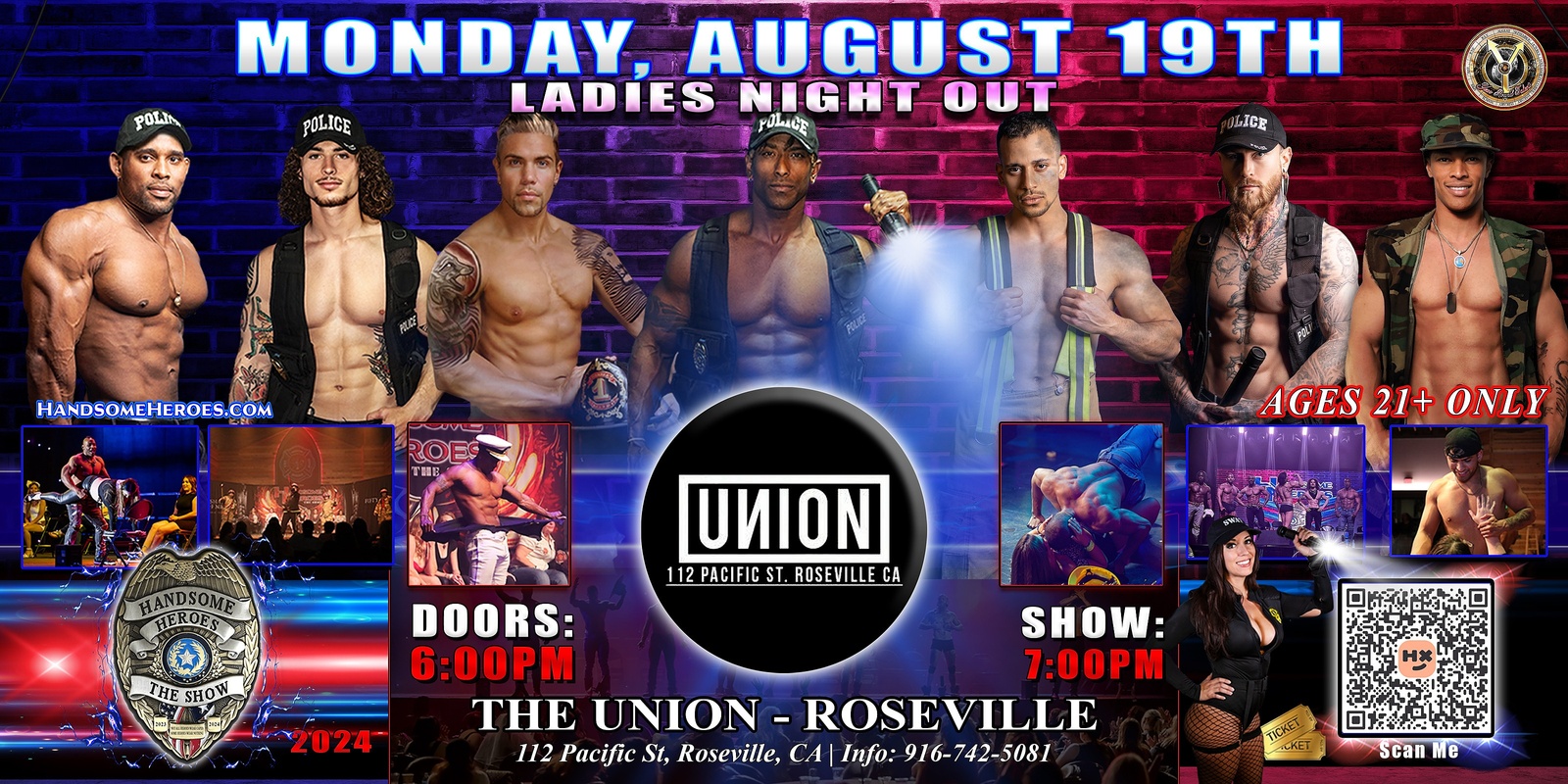 Banner image for Roseville, CA - Handsome Heroes: The Show #2 @ The Union Roseville! "Good Girls Go to Heaven, Bad Girls Go Backstage!"