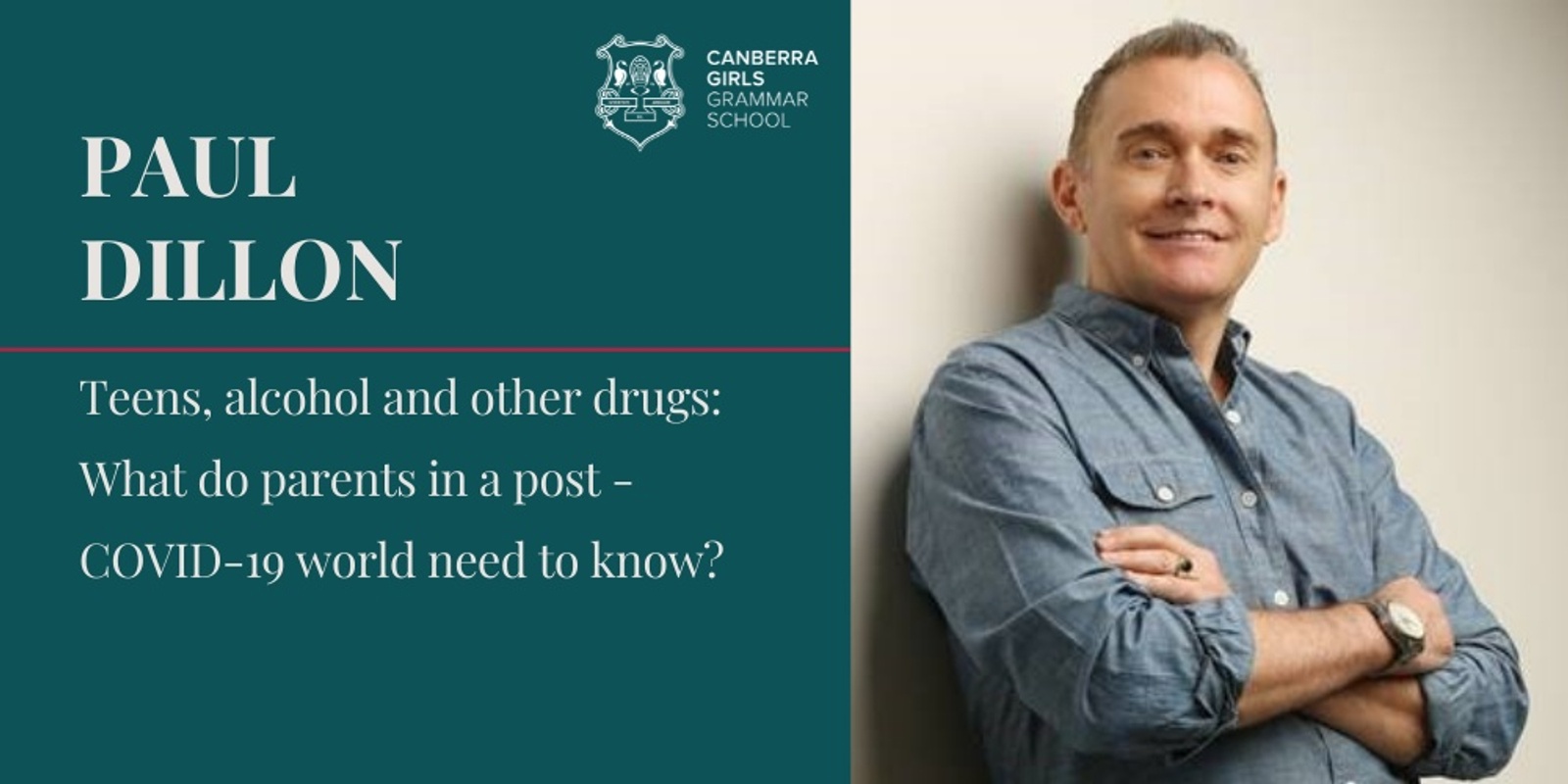 Banner image for Paul Dillon - Teens, alcohol and other drugs: What do parents in a post-COVID-19 world need to know?. 