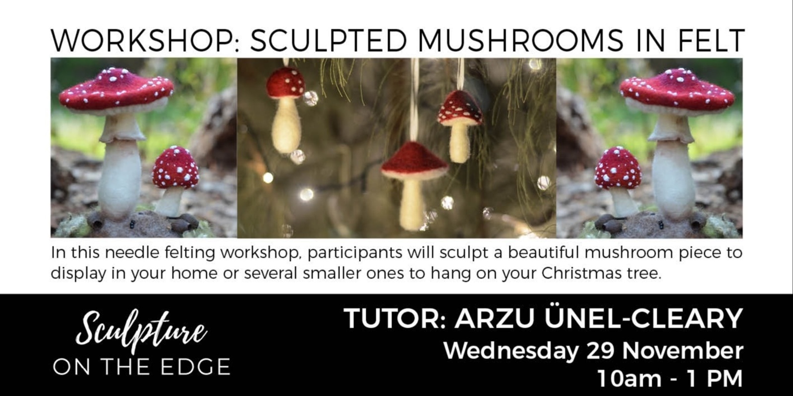 Banner image for WORKSHOP: Mushroom Sculpture in felt with Arzu Ünel-Cleary