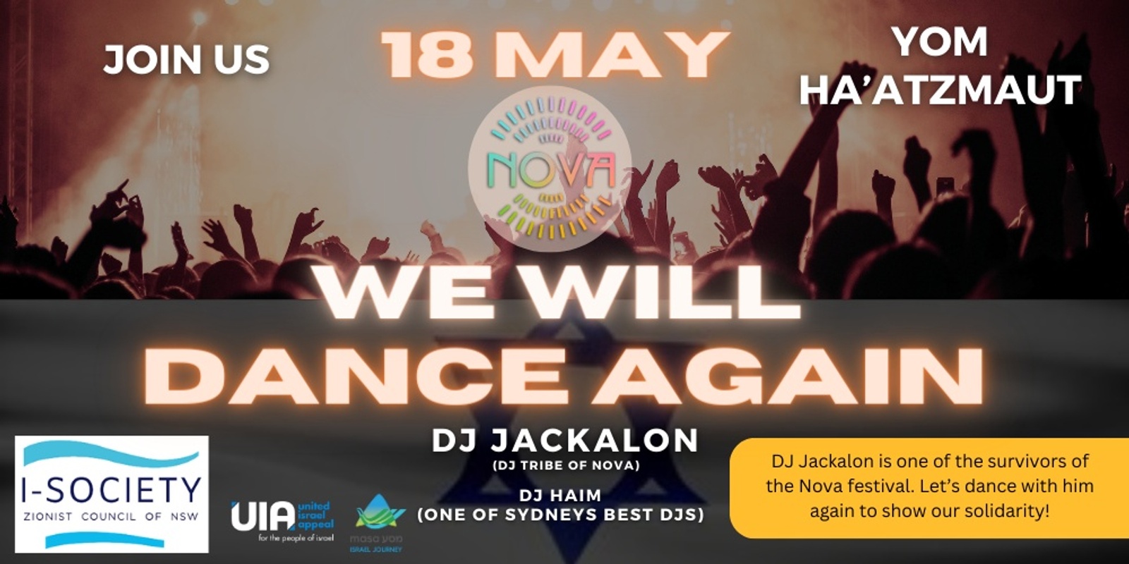 Banner image for I-Society Yom Ha'atzmaut Party with NOVA DJ Jackalon