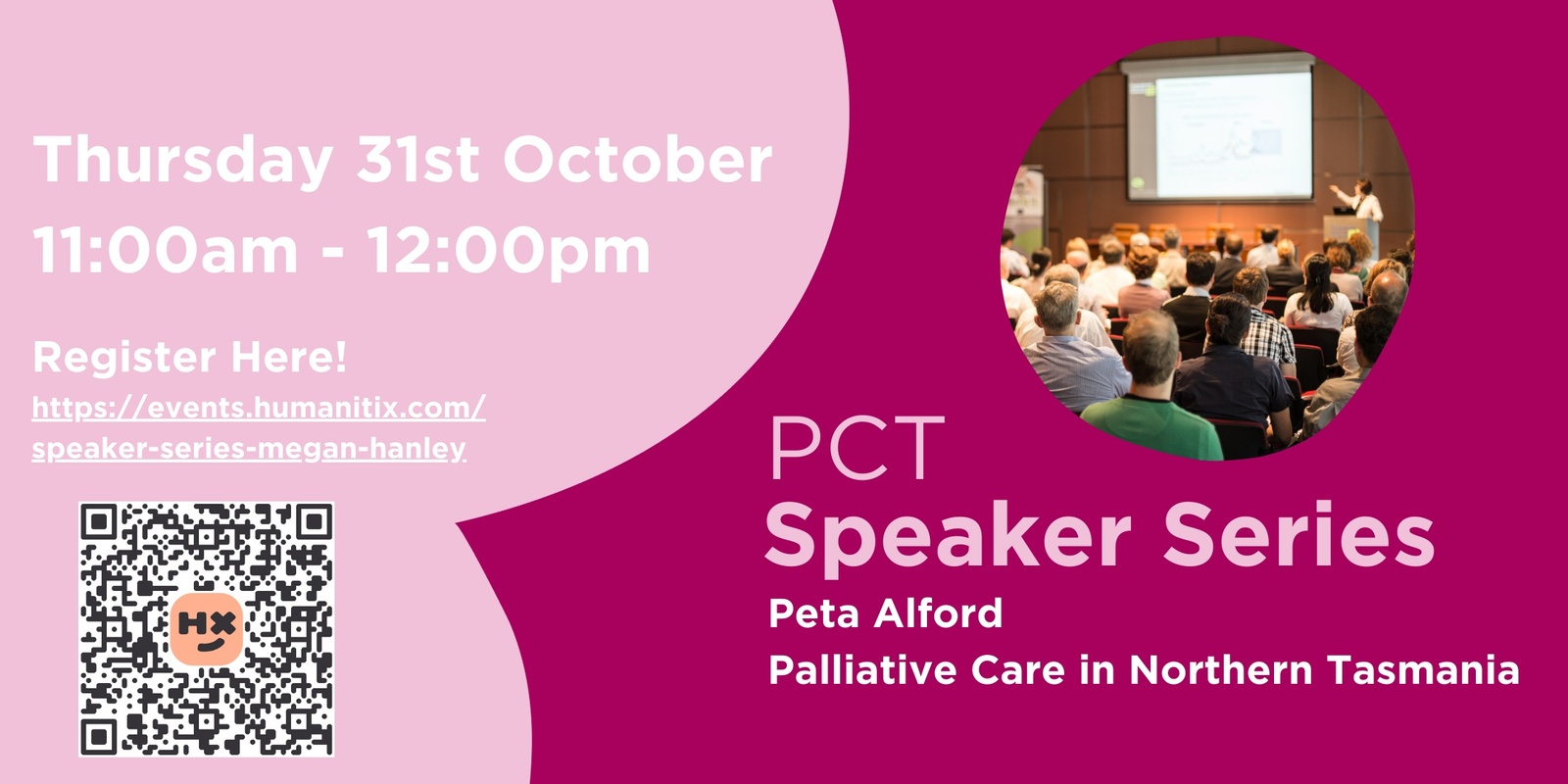 Banner image for Speaker Series: Peta Alford - Palliative Care in Northern Tasmania